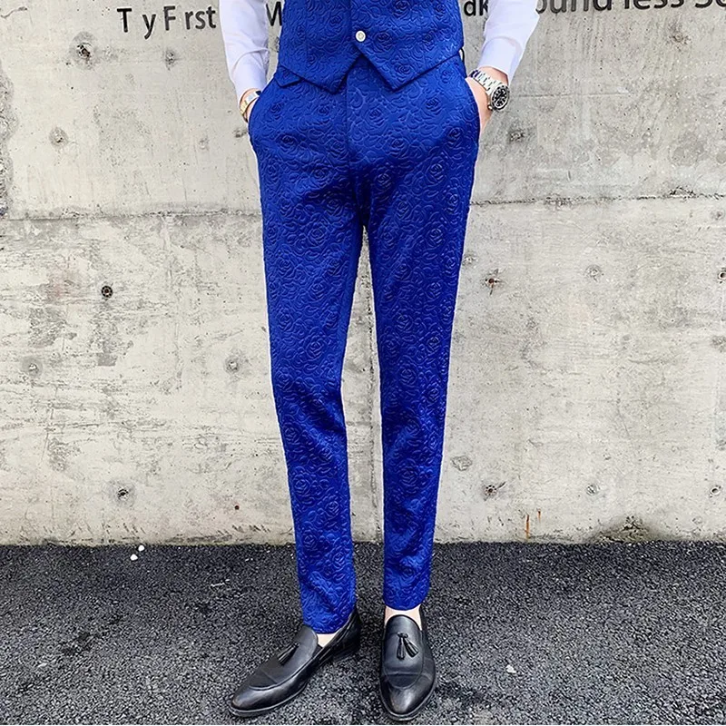 

Fashion 2019 Autumn Dress Mens Pants Trousers Mens Slim Fit Business Formal Wear Wedding British Style Suit Pants Men 4 Colors