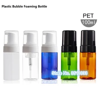 

20pcs 100ml Plastic Bubble Foaming Bottle Empty Mousse Packing Foam Bottle Cosmetic Packaging Bottle White Green Transparent