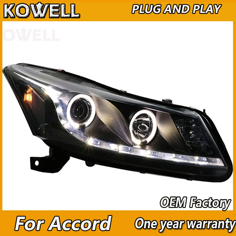 Стайлинг автомобиля KOWELL для фар Honda Accord 2008 2013 красный глаз 8 й фары светодиодная