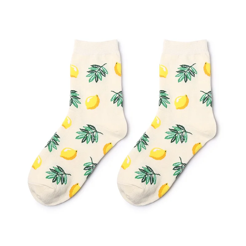 1 пара Для женщин короткие носки с принтом вишня ананас плодов авокадо носки Смешные Симпатичные Kawaii Новинка Повседневное женские носки