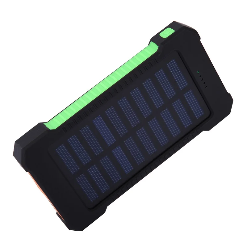 Tollcuudda 10000 мАч водонепроницаемое портативное солнечное зарядное устройство двойной аккумуляторный, с подзарядкой от usb банка для iPhone 7 samsung Походное зарядное устройство для смартфонов - Цвет: green