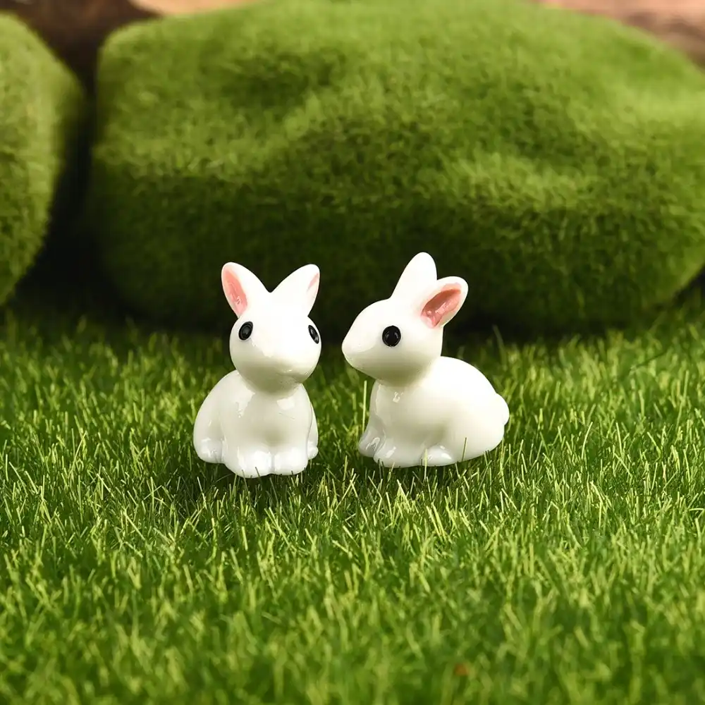 Frog Figurines Fairy Garden Mini Animals Cake Topper Resin Model Moss Landscape DIY Terrarium Crafts Ornament Accessories for Home Décor OOTSR 17 Pcs Miniature Fairy Garden Rabbit