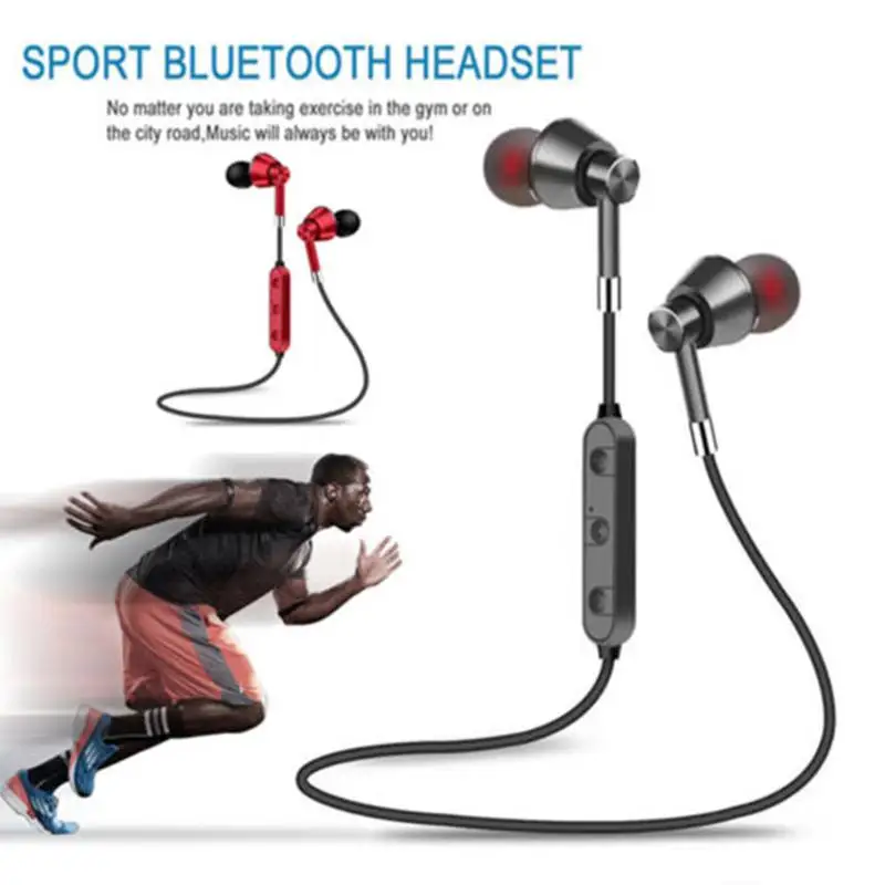 Беспроводные наушники Bluetooth с шейным ремешком спортивные музыкальные для