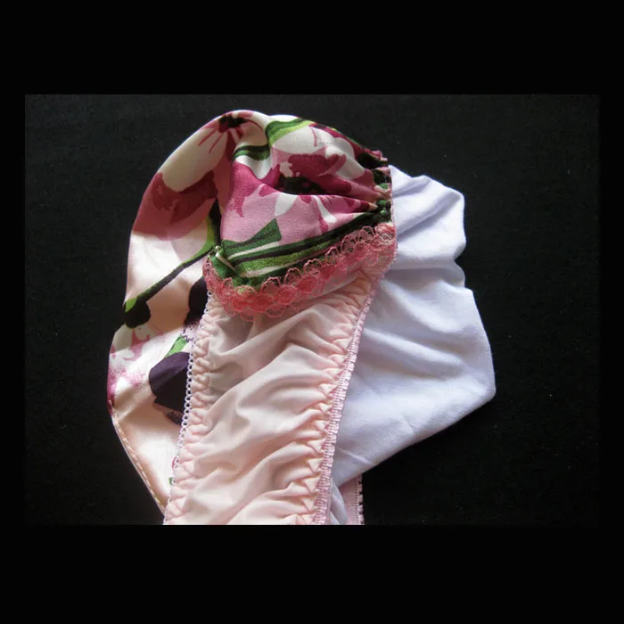 Сексуальное нижнее белье для геев мужские трусы шелковистые Cueca с цветами
