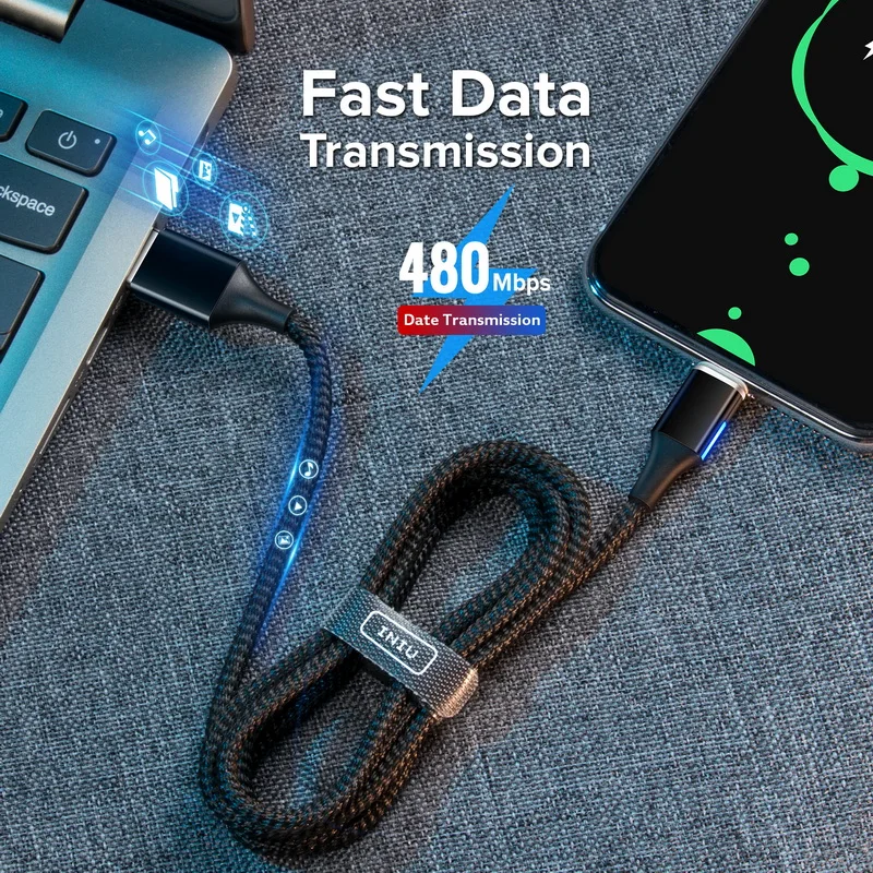 GETIHU 2 м Быстрый Магнитный кабель 3A Быстрая зарядка 3,0 Micro USB зарядное устройство type C для iPhone X 8 7 6 Магнитный шнур для мобильного телефона