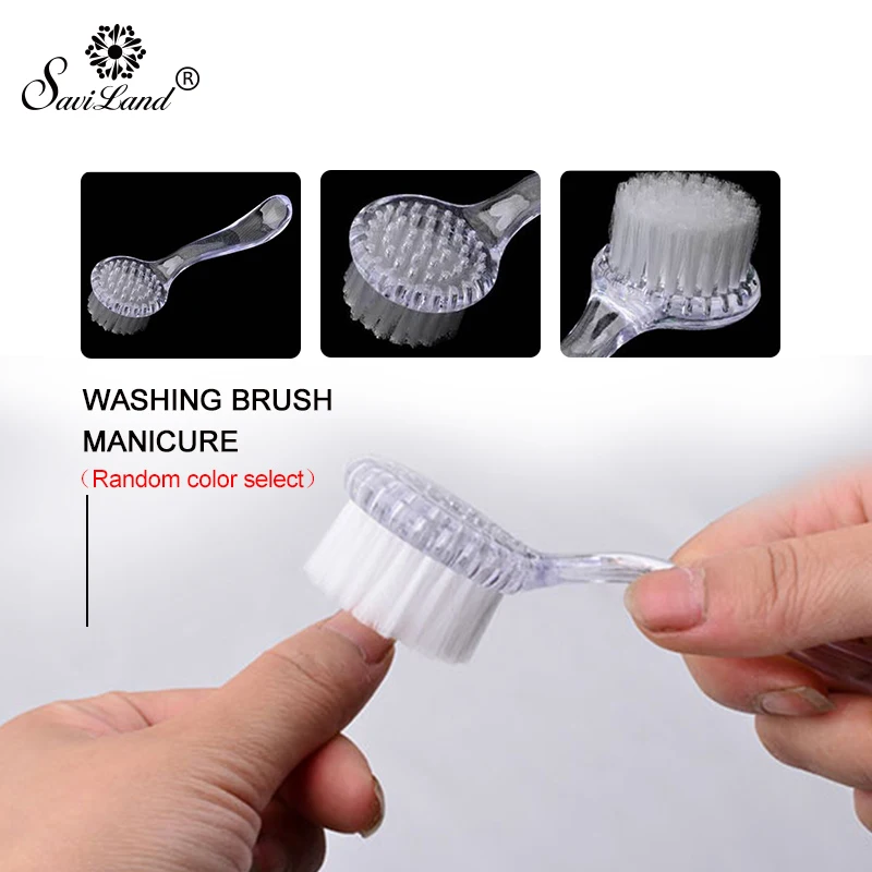 

Saviland 1PCS Nail Art Cleaning Brush Professional Soft Manicure Tool Accessory Plastic Handle with Cap Clean Dust Brushes