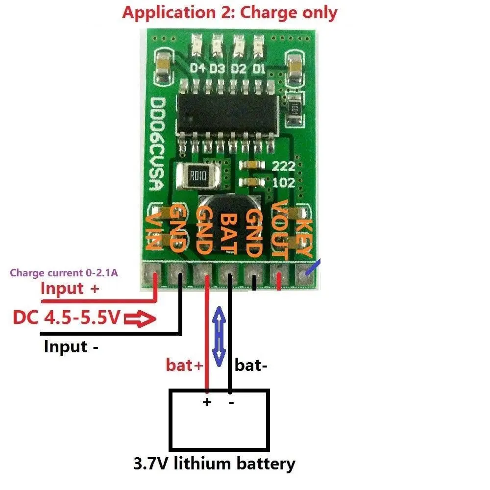 DYKB DC 5V 2.1A Мобильная мощность Diy плата 4 2 V зарядка/разрядка (boost)/защита