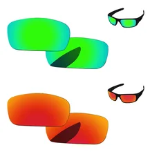 Противопожарный красный и Изумрудный зеленый 2 пары зеркальные поляризованные Сменные линзы для коленчатого вала Солнцезащитные очки Рамка UVA и UVB Защита