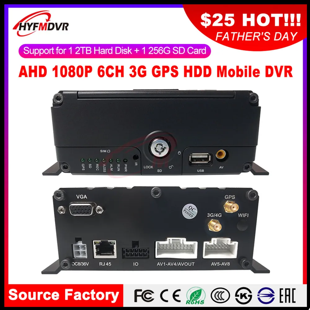 Direct sales spot audio and video 6 channel remote monitoring host 3G GPS  Mobile DVR big truck  private car  off-road vehicle - AliExpress