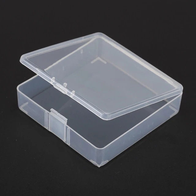 100pcs 8.2*8.2*2.3cm Transparent Plastic Boxes Storage Packaging