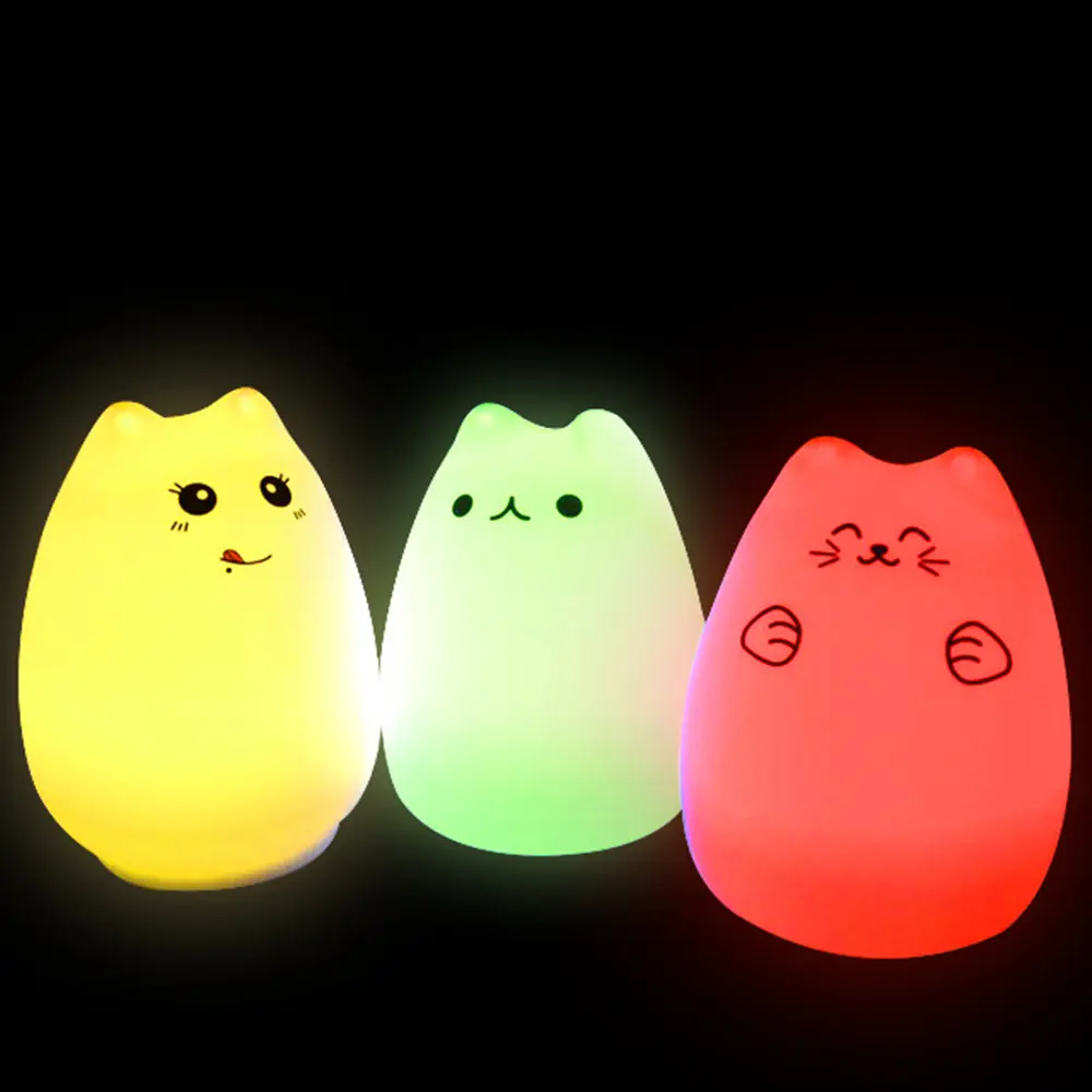 Lightme LED Cat Night Light USB Table Lamp Cute Colorful Bedroom