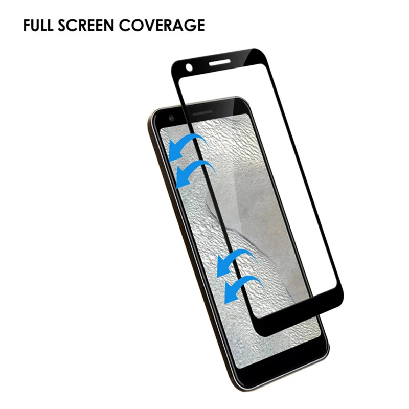 Закаленное 3d стекло для Google Pixel 3A Полное покрытие экрана Взрывозащищенная