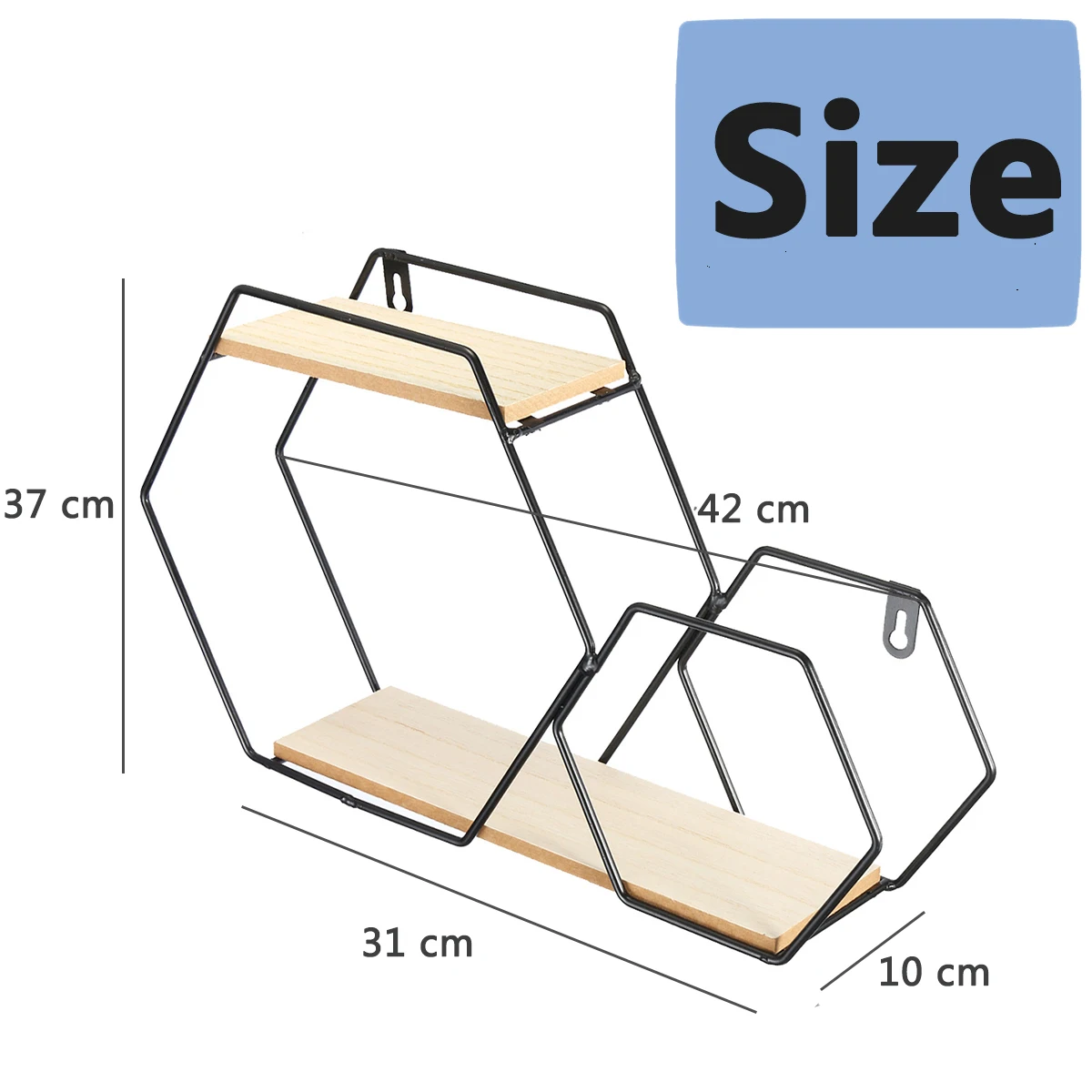 Деревянная железная настенная полка в скандинавском стиле, шестигранный Геометрический подвесной стеллаж для хранения, органайзер для кухни, ванной комнаты, держатель для украшения дома