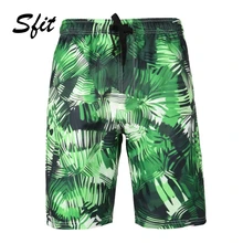 Sfit Лето Для мужчин пляж Повседневное печати шорты плюс Размеры быстросохнущая дышащий Мужские Шорты для купания свободные короткие шортики для пляжа