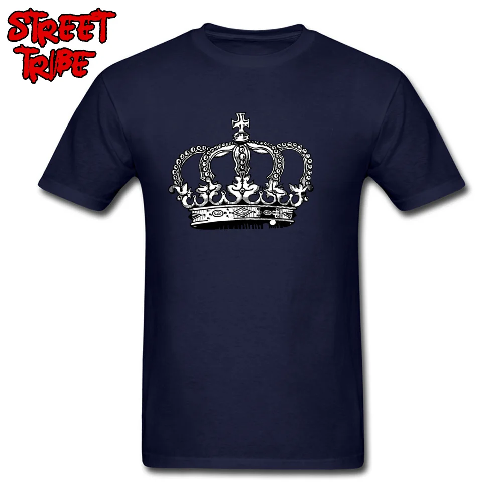 Crown Royalty Brand Short Sleeve Europe T-shirts All Cotton Crew Neck Men Tops Tees Printed Sweatshirts Summer Crown Royalty navy