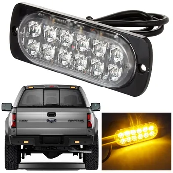 

12v/24v Black housing Led beacon strobe light Car truck grill warning flash light Amber fog lamp Offroad Emergency driving light