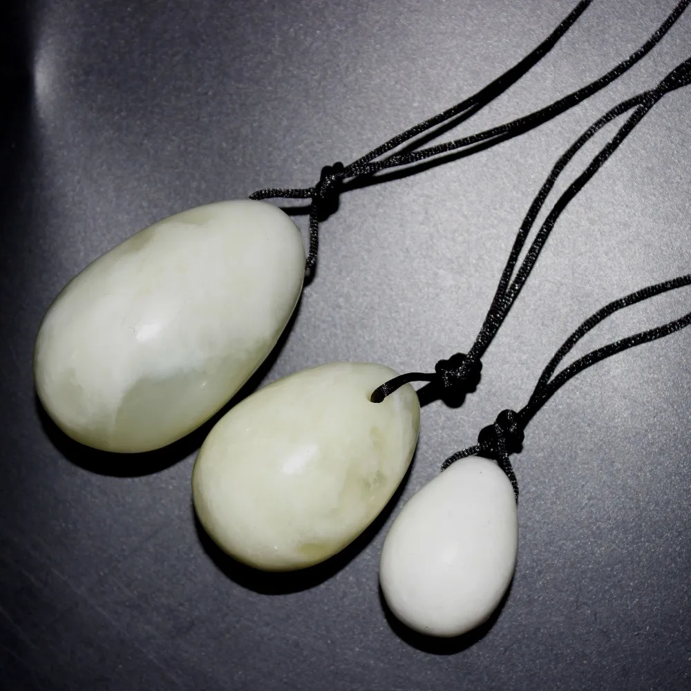 

Natural light green xiuyan stone Egg for Kegel Exercise Pelvic Floor Muscles Vaginal Exercise Yoni Egg Ben Wa Ball Health Care