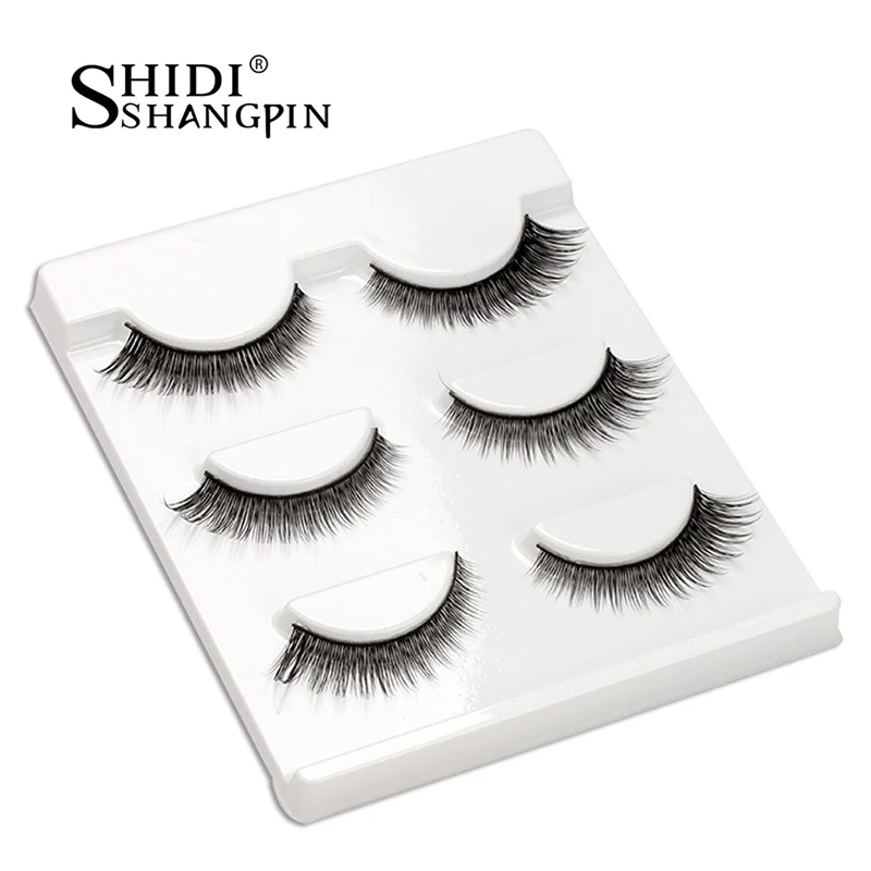 

New 3 Pairs Hardcover Fashion False Eyelashes lash Makeup Winged Fake Eye Lashes Soft Black Makeup Eyelashes Extension #BL01