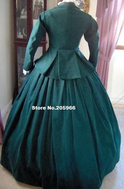 Пользовательский Made-1800s Викторианский Dress-1860s, Civil War, путешествие, посещение, костюм куртка, костюм реконструктора/костюм для вечеринки