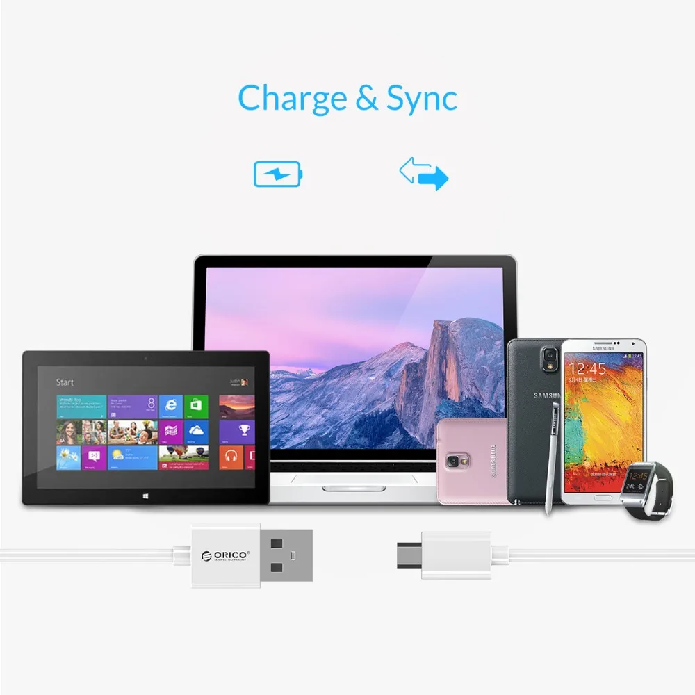 ORICO المصغّر usb كابل تهمة سريع مزامنة بيانات 3A ماكس الحالي ل شاحن هاتف محمول يعمل بنظام تشغيل أندرويد سامسونج غالاكسي S6 S4 S3 LG HTC سوني