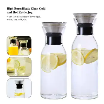

Water Bottle High Borosilicate Glass Water Bottle Cold And Hot Kettle Jug For Restaurant Home Lemon Juice Tea Milk Drinkware