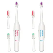 Взрослые электрическая массажная зубная щетка 3 головки Замена Батарея работает портативный