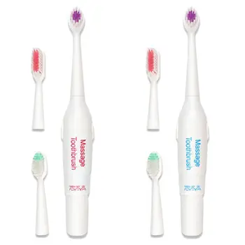 

Adults Electric Massage Toothbrush 3 Head Replacement Battery Operated Portable