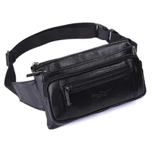 Мужская винтажная сумка-мессенджер из натуральной воловьей кожи с 4 карманами на молнии, нагрудный ремень, поясная сумка, поясная сумка, кошелек