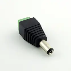 100 шт DC 5,5mm x 2,1mm 2,1 Мужской видеонаблюдения светодиодный DC Мощность Plug Камера переходник для согласования импедансов кабелей разъем
