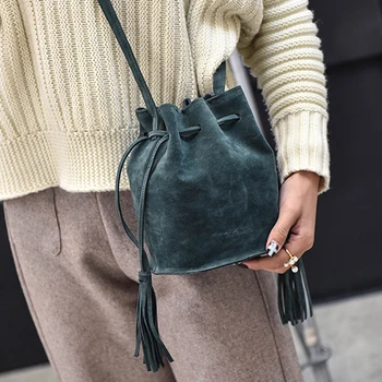 

Fashion Sling Bags For Women New Messenger Bags Tassel Bucket Bag Designer Handbags High Quality 2019