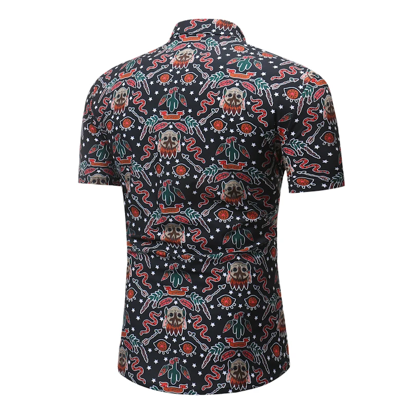 Модная мужская рубашка с коротким рукавом пляжный Гавайский летний Повседневный цветочный Леопардовый принт uxury рубашки мужская летняя брендовая одежда