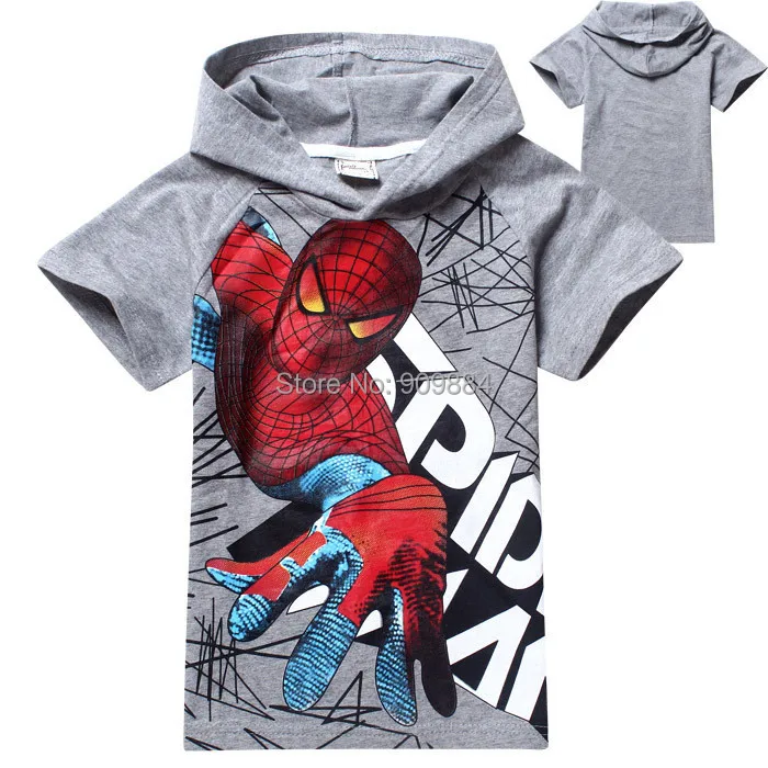 B-7 Spider-Man 6pcs/lot Children T shirts short sleeve Tees cartoon Top for 2-8Y 100% cotton. | Мать и ребенок