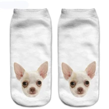 Модные носки с 3D принтом в виде забавных собак женские короткие носки до лодыжки чулочно-носочные изделия в форме животных Meias