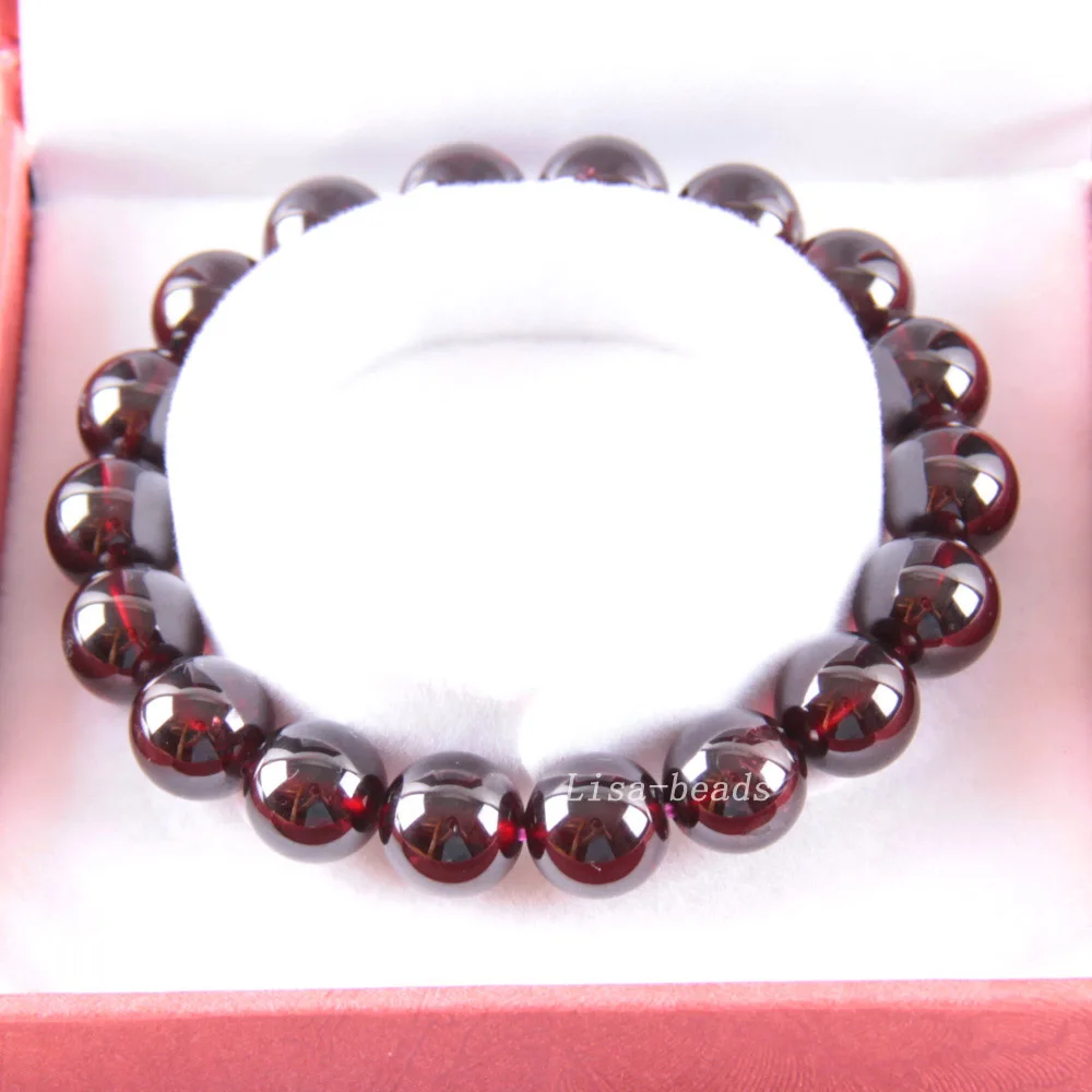 Free Shipping Free Shipping Fine Jewelry 11MM AA 100% Natural Red Garnet Stretch Bracelet 7 Free Shipping Free Shipping Fine Jewelry 11MM AA 100% Natural Red Garnet Stretch Bracelet 7