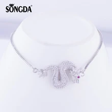 SONGDA Модные Роскошные CZ Ювелирные изделия сборка украшения браслет Дракон кубическая цепь из циркония фильм ТВ звезда Цирконий Браслет Joyas PQ0148