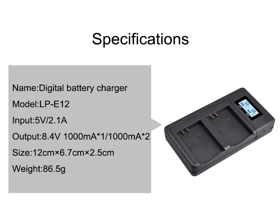 PALO Быстрая зарядка lcd USB smart LP E12 зарядное устройство для LPE12 LP-E12 батарея Canon EOS M M10 M50 M100 100D Kiss X7 SL1 камера