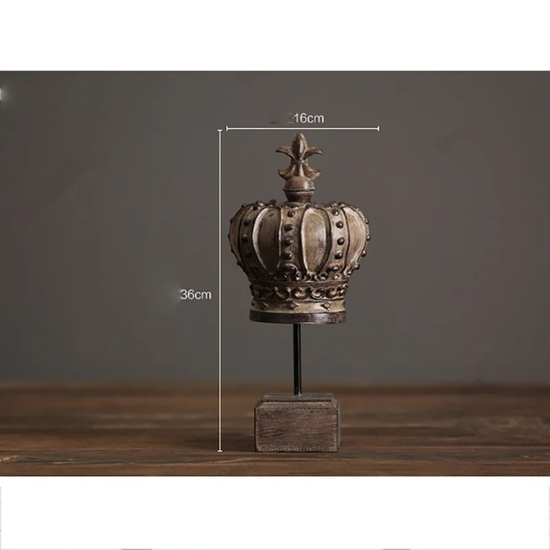 Goedkoop 2018 Creative Retro Kroon Hars Ambachten Woondecoratie Ornamenten Desktop Decoratie Ornamenten Muurschilderingen Inrichting Ambachten Geschenken
