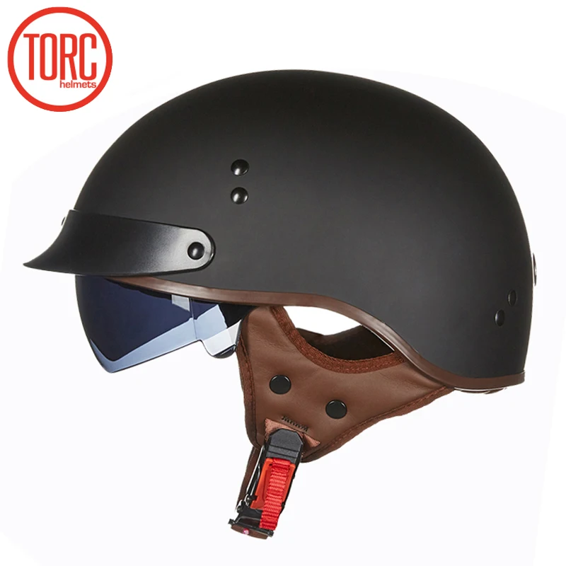

TORC motorcycle helmet vespa vintage summer half helmet with inner visor jet retro capacete casque moto helmet DOT T55