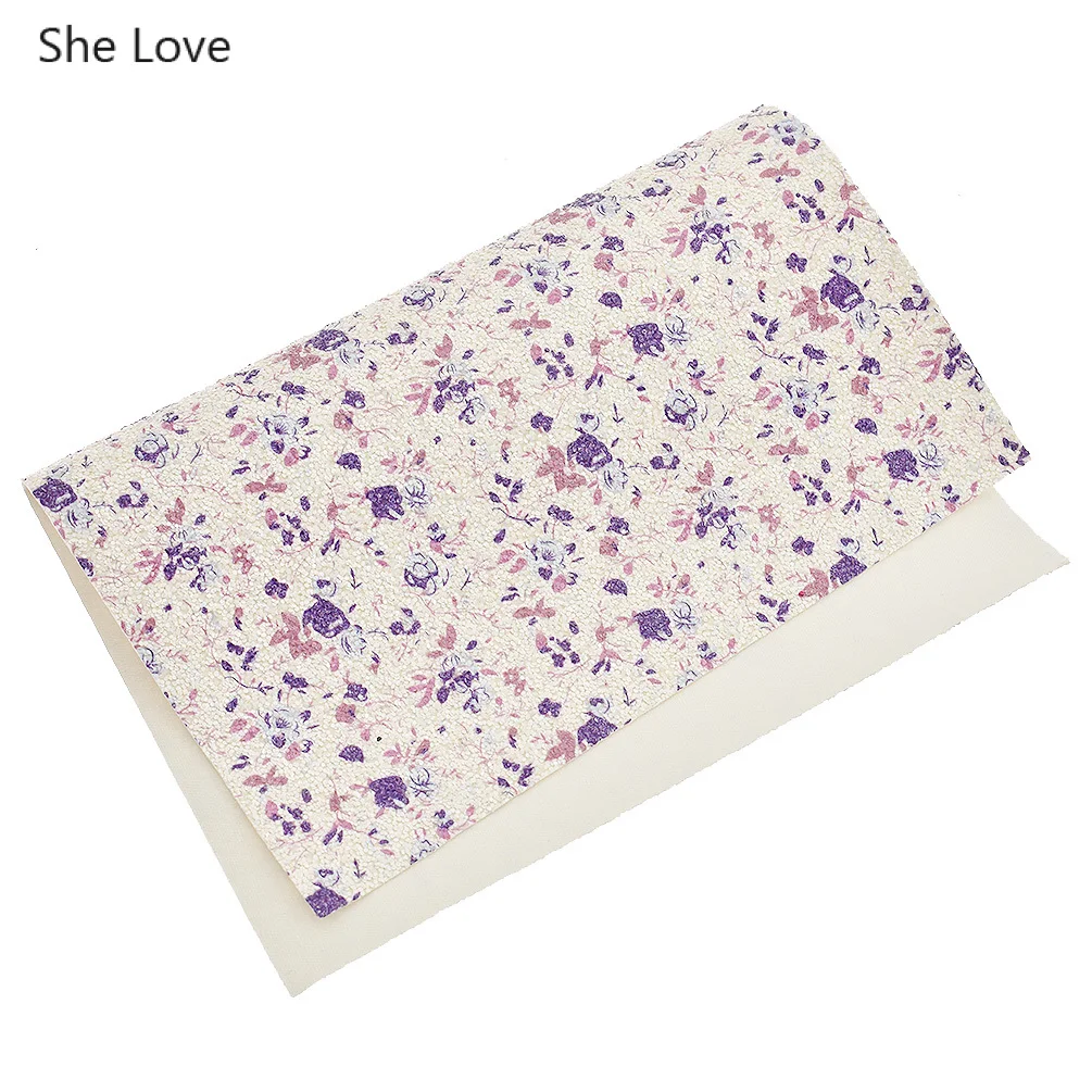 White She Love 1/2 ярд блестящая искусственная кожа ручной работы с цветочным принтом из искусственной кожи с блестками для бантов сумки DIY аксессуары - Цвет: White