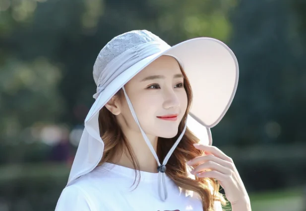 wuke Ladies, Novelty summer flowers, ribbons, bows, women, sun hats, Korean style, beach, sun visor, , tide wholesale