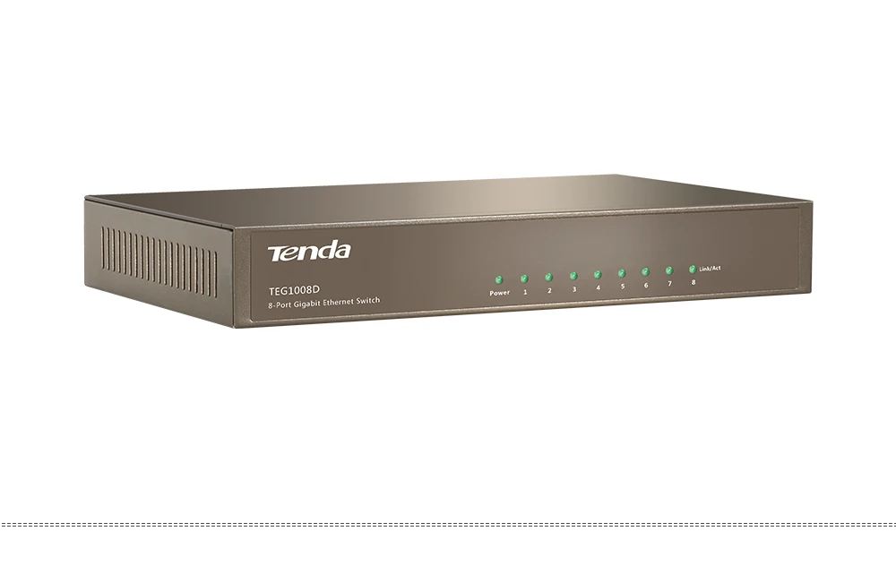 Tenda TEG1008D 8 Порты и разъёмы 10/100/1000 Мбит/с Gigabit Ethernet сетевой коммутатор Gigabit 16 Гбит/с переключатель Ёмкость полнодуплексный, подключи и играй