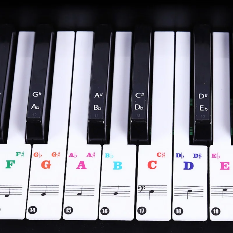 Musical Instrument Electronic Piano Electronic Musical Instrument 88/61 key Color Piano Letter Notes Stickers Keyboard