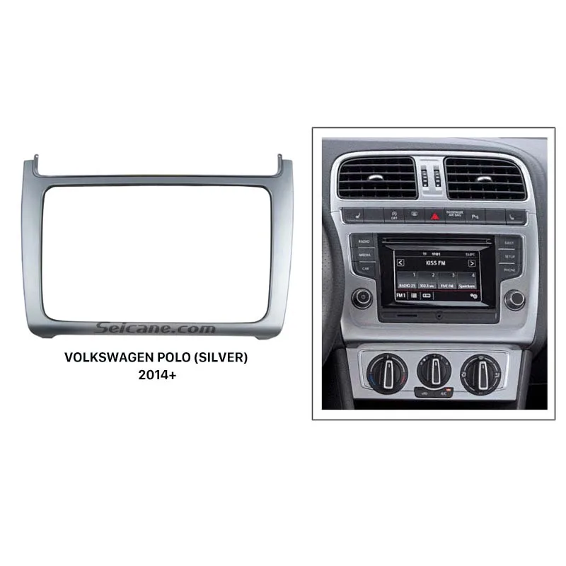 Seicane Серебряный двойной Din стерео панель DVD мультимедийный плеер фасции Для Volkswagen Polo радио приборная отделка и установка рамки