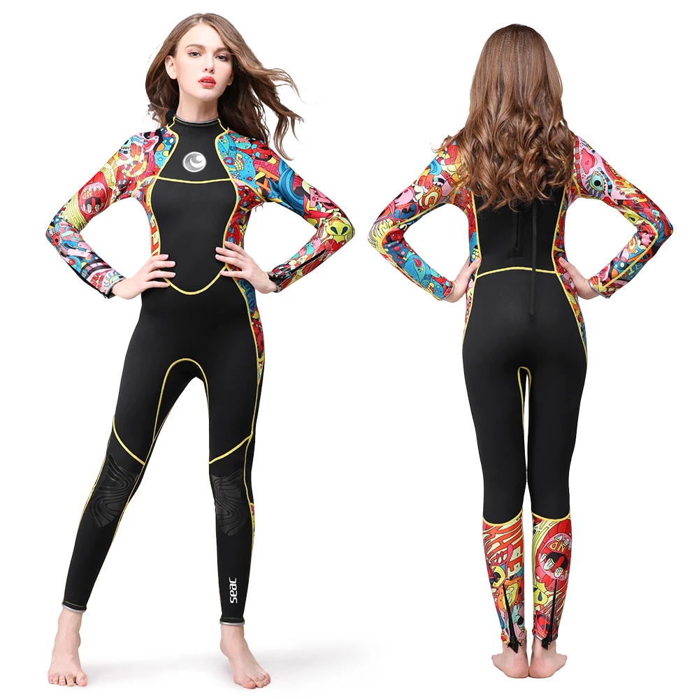 Hisea 3MM Neoprene Women's Diving Suits One-Piece Wetsuit Full Body Hunting Swimming Suits for Lady13