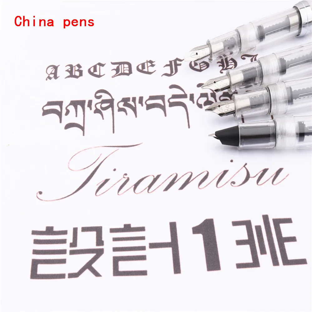 Jinhao 990 прозрачная белая английская каллиграфия Duckbill параллельная художественная ручка цветок тело плоский перо Тибетский арабский авторучка