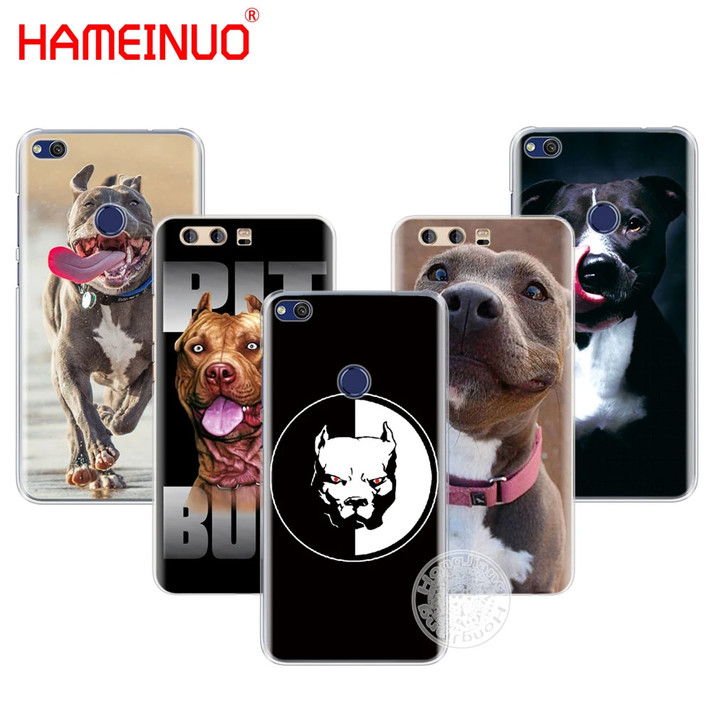 cute phone cases huawei HAMEINUO Chó Pitbull Bao Da Ốp Lưng Điện Thoại Huawei Ascend P7 P8 P9 P10 Lite Plus G8 G7 Danh Dự 5C 2017 mate 8 huawei waterproof phone case