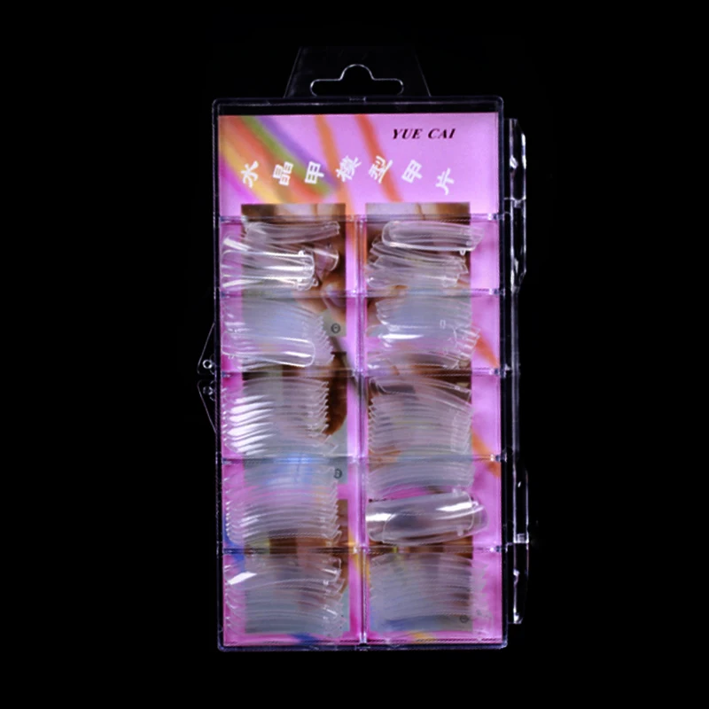 

For Poly Gel Nail Polish Fake Nails Tips Transparent 100pieces/set Artificial Fake Nails Model Shapes Art Acrylic Manicure Tools