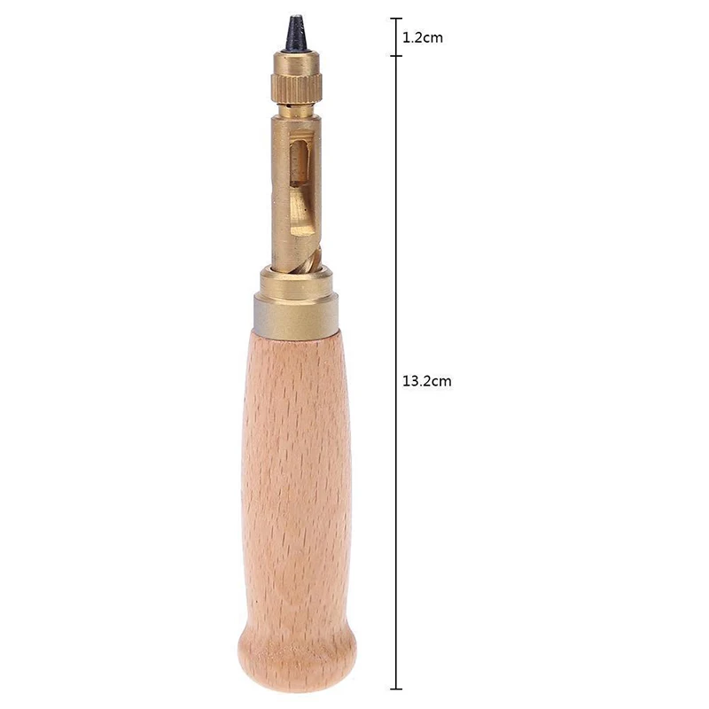 Набор ручных инструментов для рукоделия, деревянная ручка, винт, кожа, дырокол, кожаный инструмент для шитья, 1,5-4 мм, наконечники