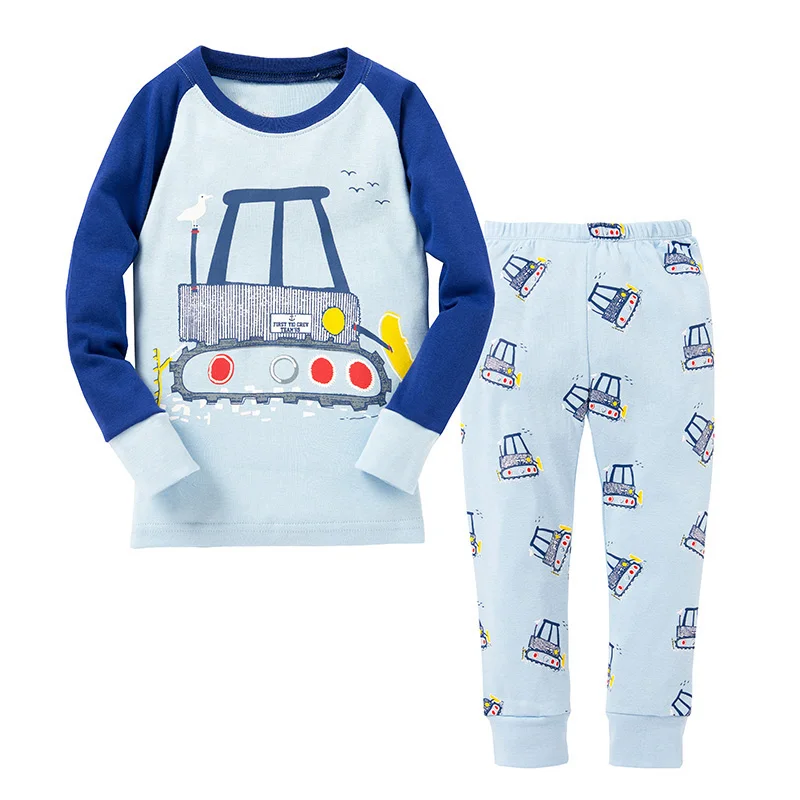 100 хлопковые Пижамные комплекты с длинными рукавами для мальчиков, детская одежда для сна, детская одежда для сна, Ropa Navidad, пижамы для девочек, детские пижамы - Цвет: P033