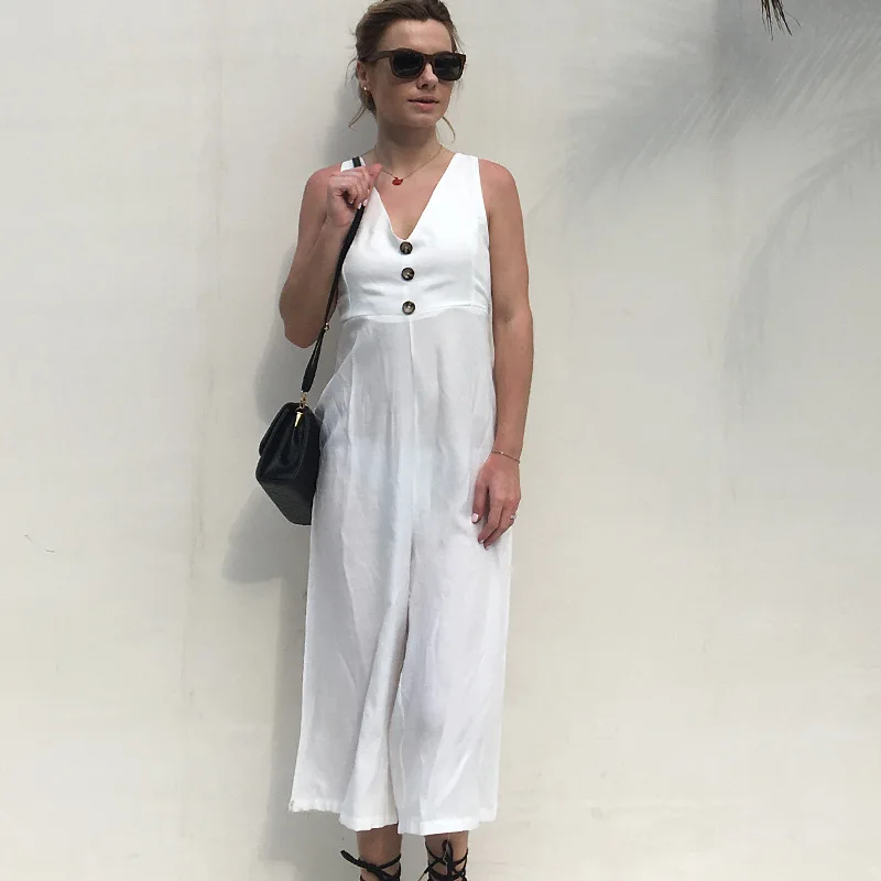 plain white playsuit